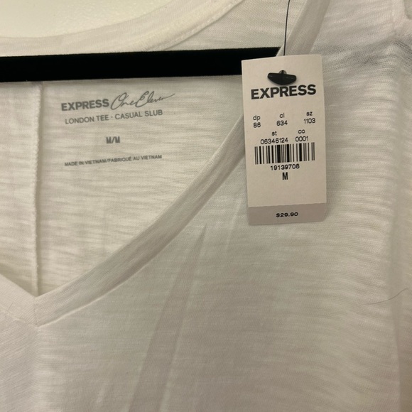 Express White V-Neck Women's Top Size Medium - Picture 3 of 3